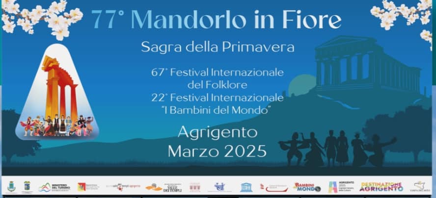 77^ Edizione del Mandorlo in Fiore, dal 8 al 16 Marzo 2025 Agrigento